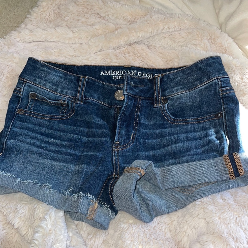 American Eagle Outfitters Dark Blue Denim Jean Shorts